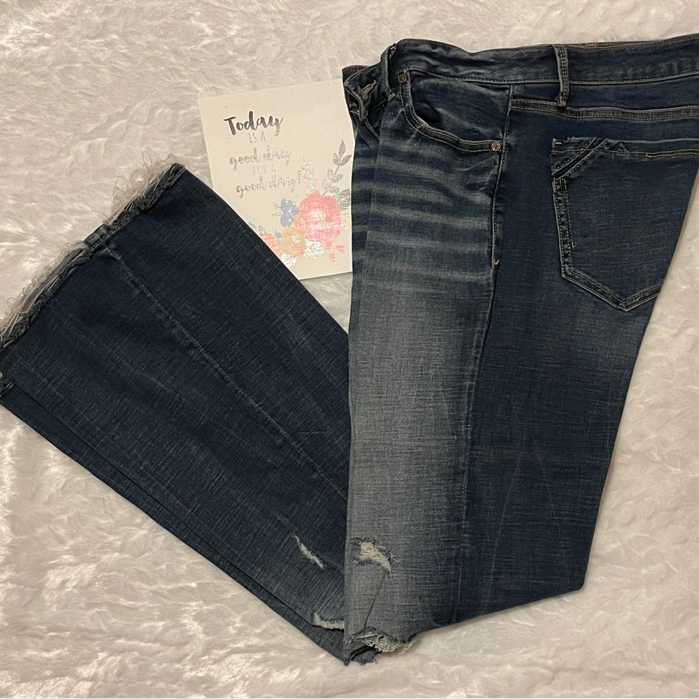 Buckle Black Low Rise Flare Leg Jeans